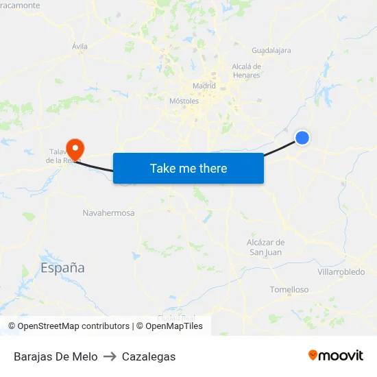 Barajas De Melo to Cazalegas map
