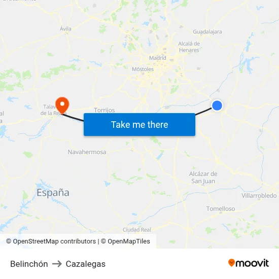 Belinchón to Cazalegas map