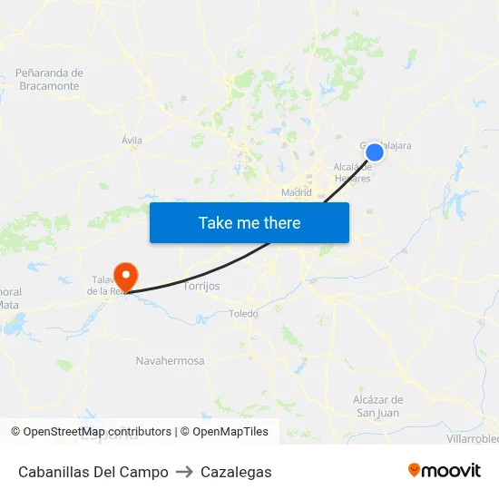 Cabanillas Del Campo to Cazalegas map