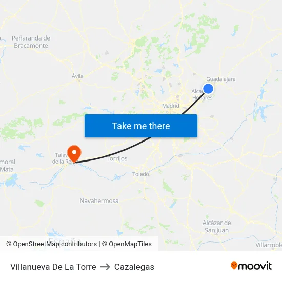 Villanueva De La Torre to Cazalegas map