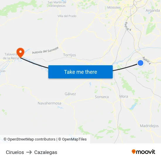 Ciruelos to Cazalegas map