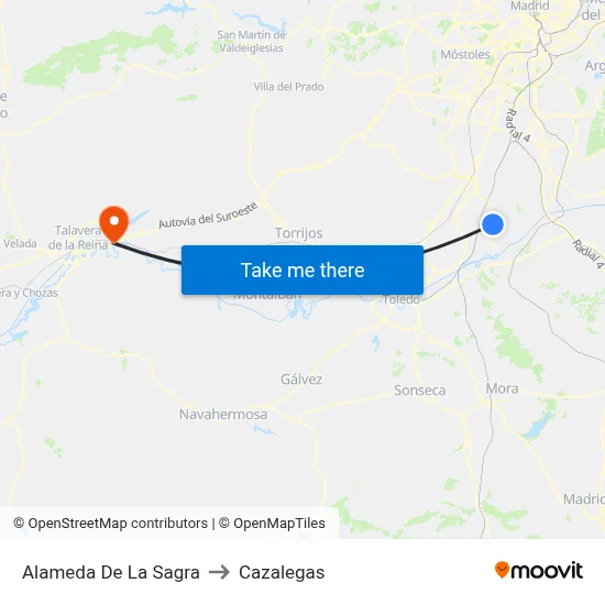 Alameda De La Sagra to Cazalegas map