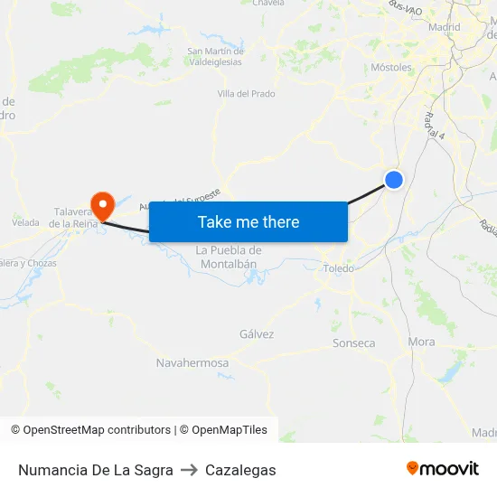 Numancia De La Sagra to Cazalegas map