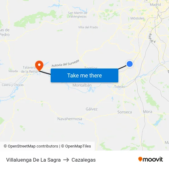 Villaluenga De La Sagra to Cazalegas map