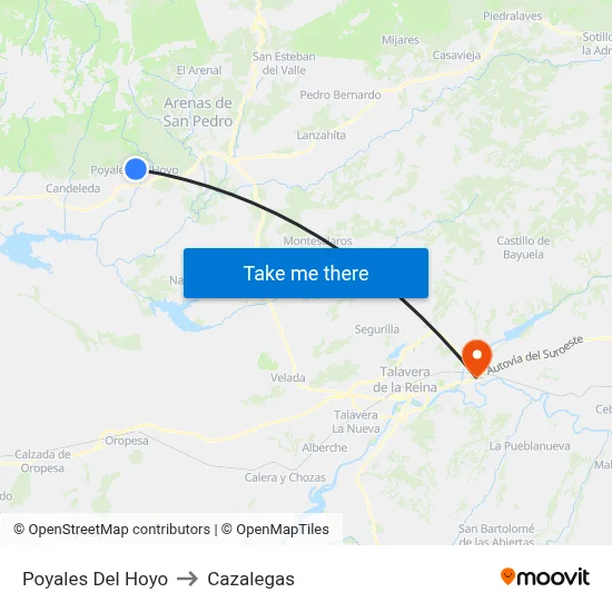 Poyales Del Hoyo to Cazalegas map
