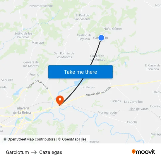 Garciotum to Cazalegas map