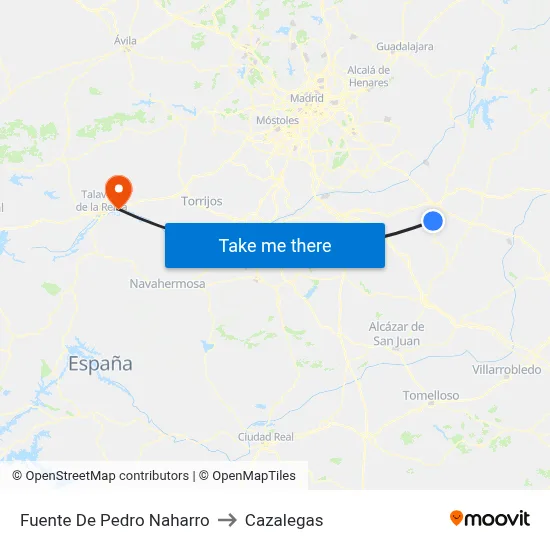 Fuente De Pedro Naharro to Cazalegas map