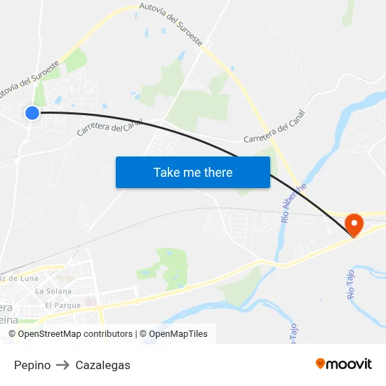 Pepino to Cazalegas map