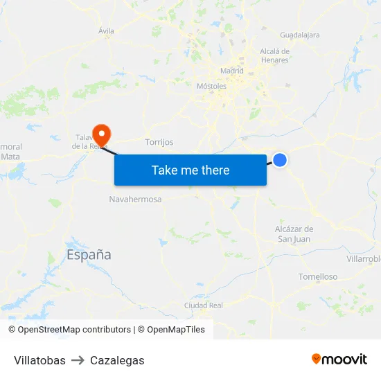 Villatobas to Cazalegas map