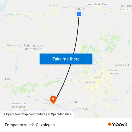 Fompedraza to Cazalegas map