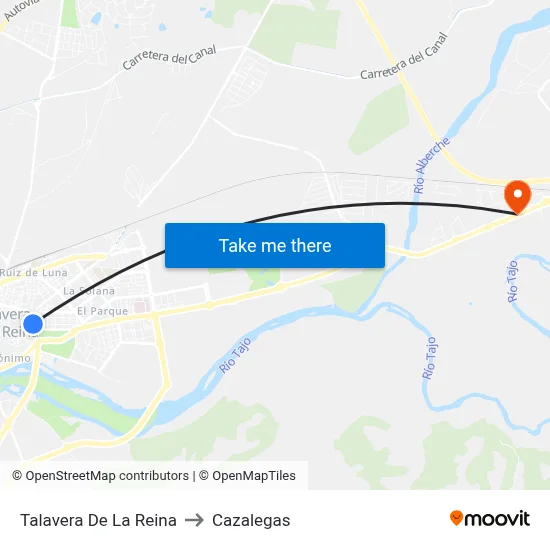 Talavera De La Reina to Cazalegas map