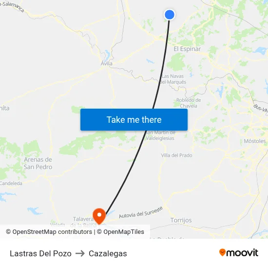 Lastras Del Pozo to Cazalegas map