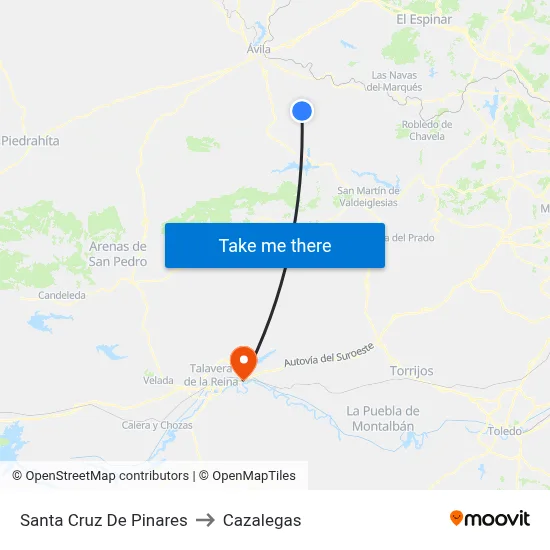 Santa Cruz De Pinares to Cazalegas map