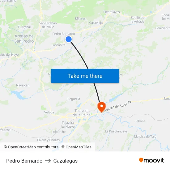 Pedro Bernardo to Cazalegas map