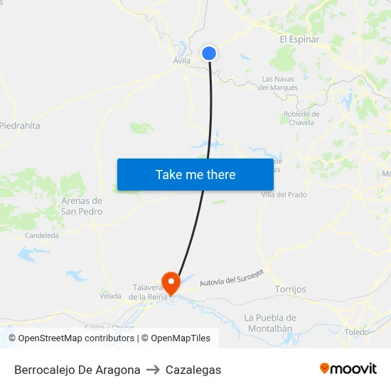Berrocalejo De Aragona to Cazalegas map