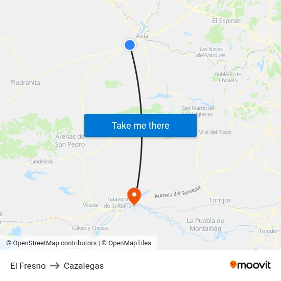 El Fresno to Cazalegas map
