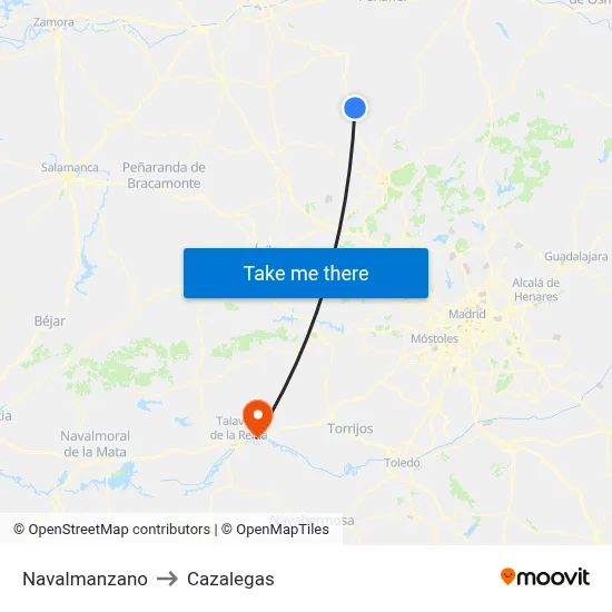 Navalmanzano to Cazalegas map