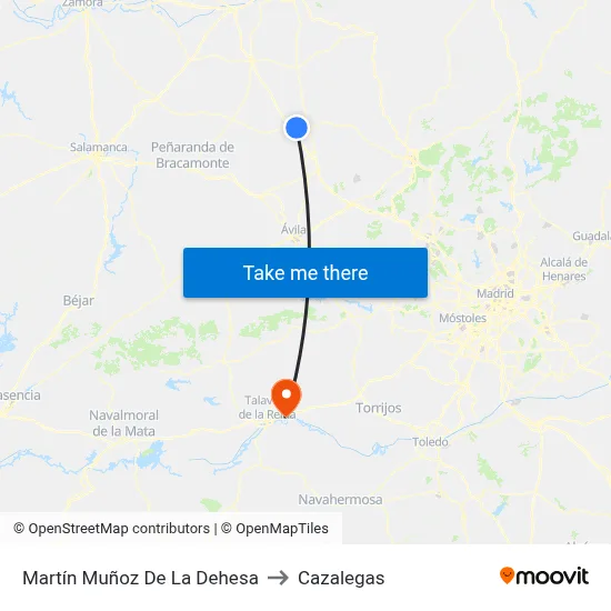 Martín Muñoz De La Dehesa to Cazalegas map