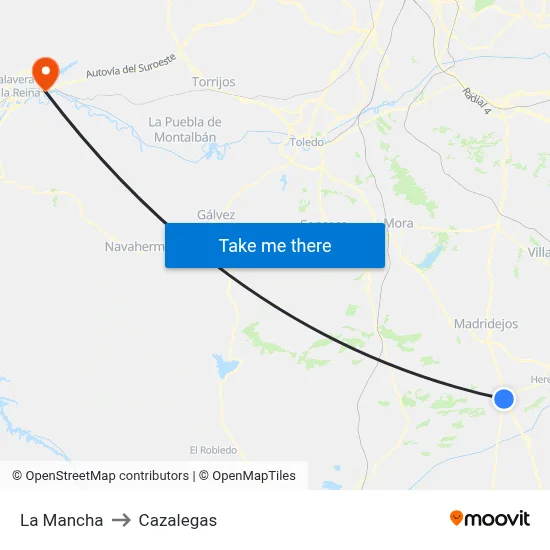 La Mancha to Cazalegas map
