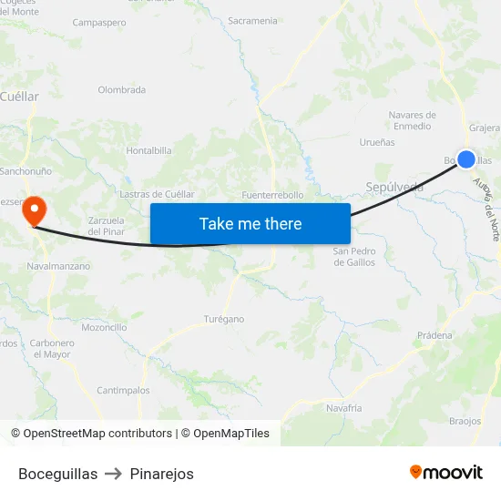 Boceguillas to Pinarejos map