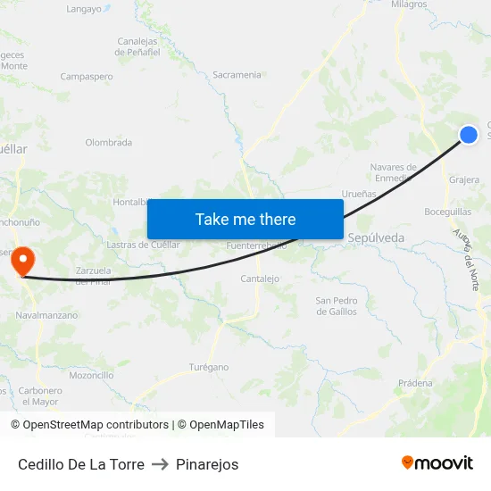 Cedillo De La Torre to Pinarejos map