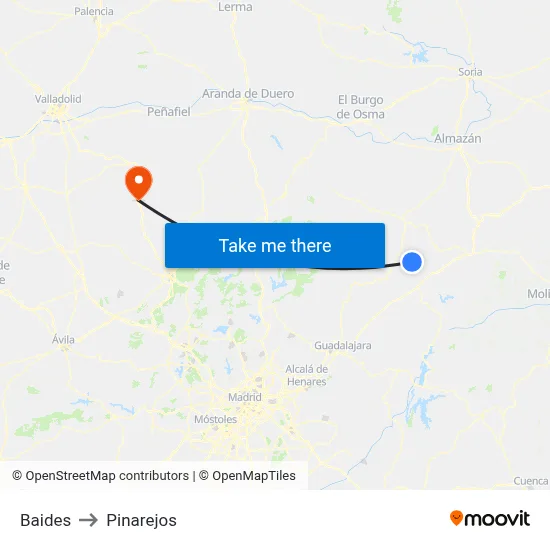 Baides to Pinarejos map