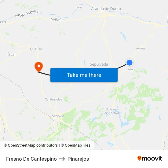 Fresno De Cantespino to Pinarejos map