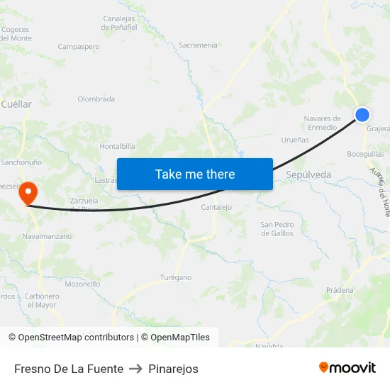 Fresno De La Fuente to Pinarejos map