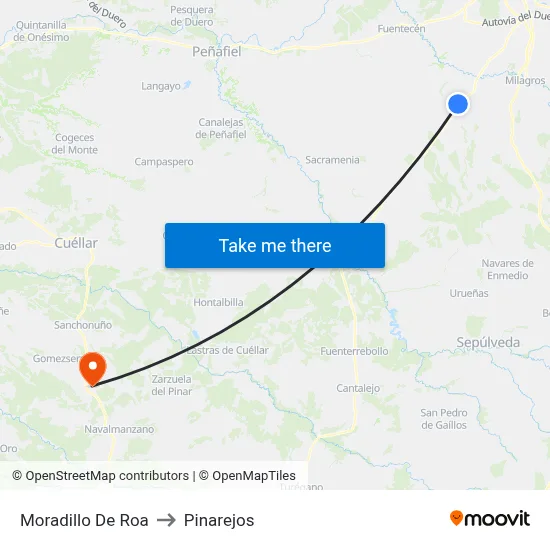 Moradillo De Roa to Pinarejos map