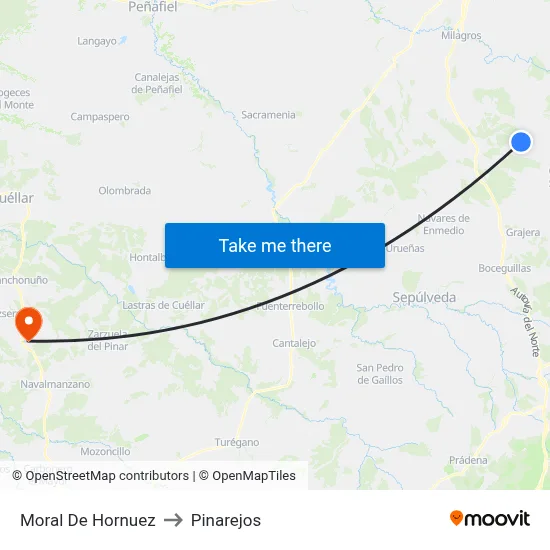 Moral De Hornuez to Pinarejos map