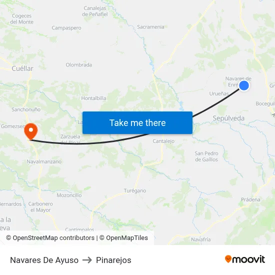 Navares De Ayuso to Pinarejos map