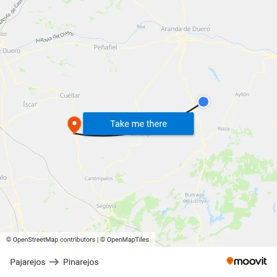 Pajarejos to Pinarejos map