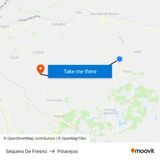 Sequera De Fresno to Pinarejos map