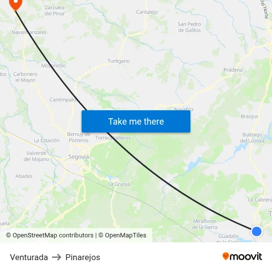 Venturada to Pinarejos map