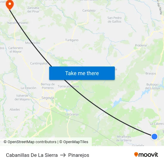 Cabanillas De La Sierra to Pinarejos map