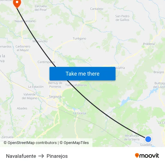 Navalafuente to Pinarejos map