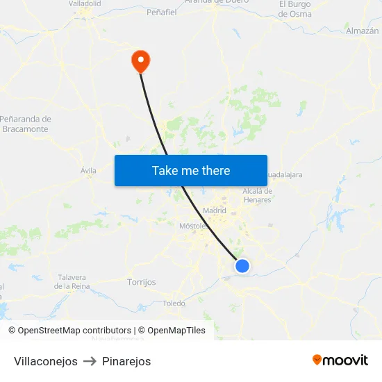 Villaconejos to Pinarejos map