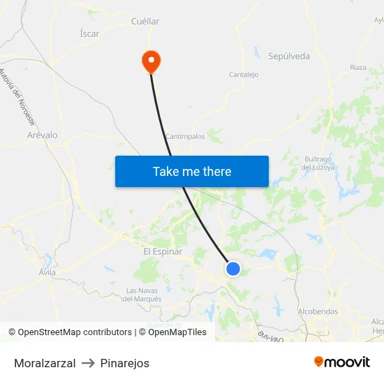 Moralzarzal to Pinarejos map