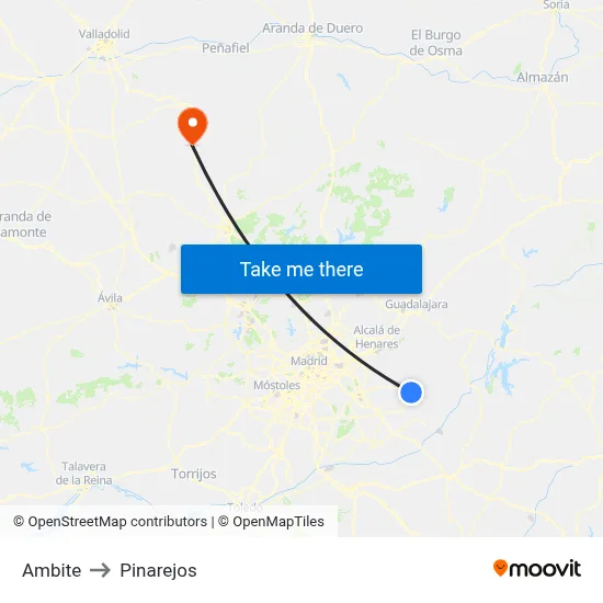 Ambite to Pinarejos map