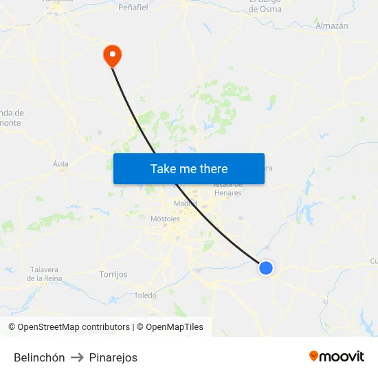 Belinchón to Pinarejos map