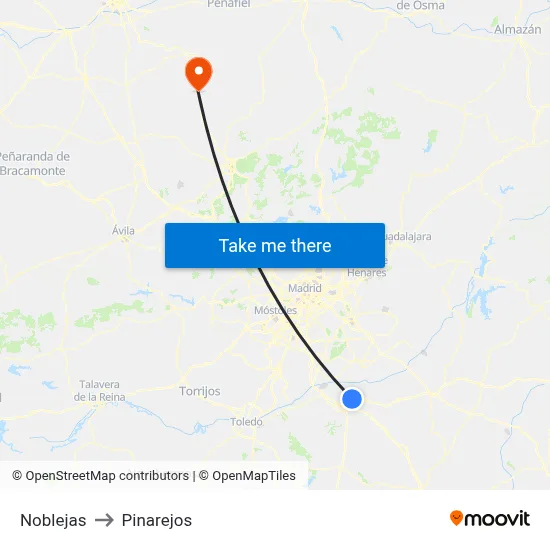 Noblejas to Pinarejos map