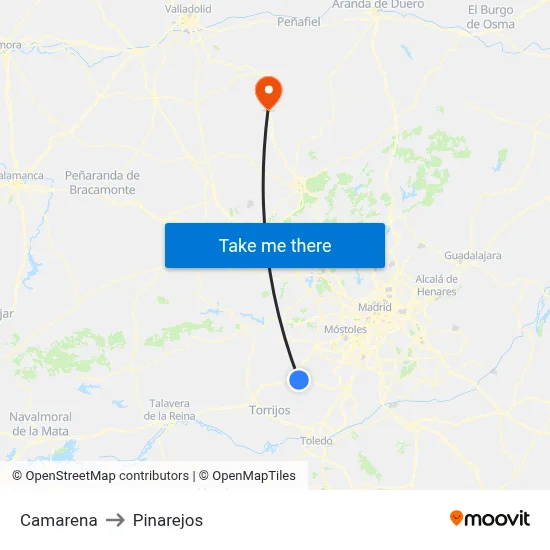 Camarena to Pinarejos map