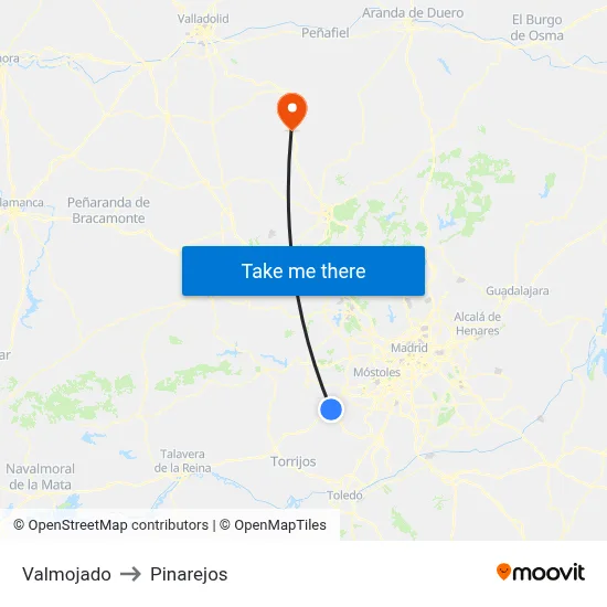 Valmojado to Pinarejos map
