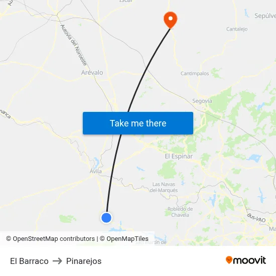 El Barraco to Pinarejos map