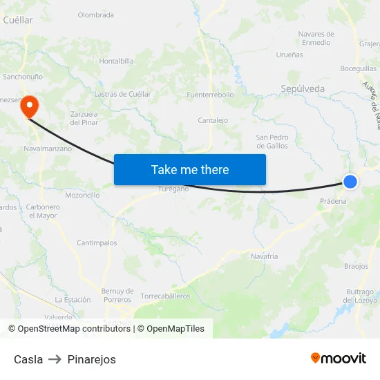 Casla to Pinarejos map