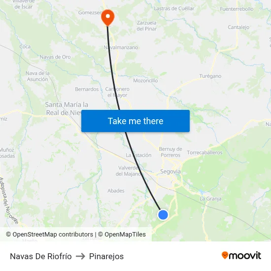Navas De Riofrío to Pinarejos map
