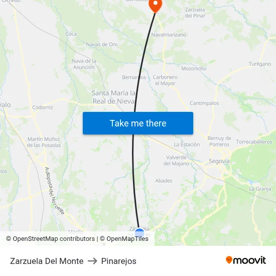 Zarzuela Del Monte to Pinarejos map