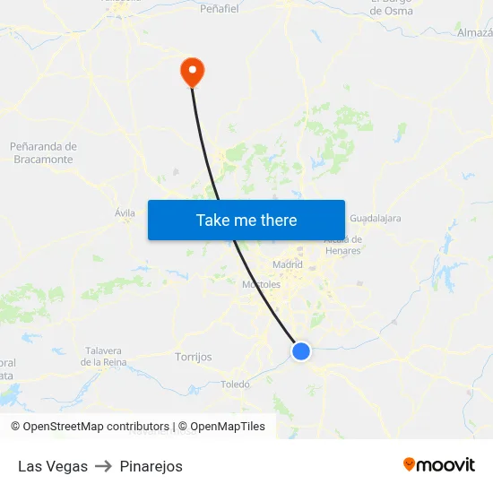 Las Vegas to Pinarejos map