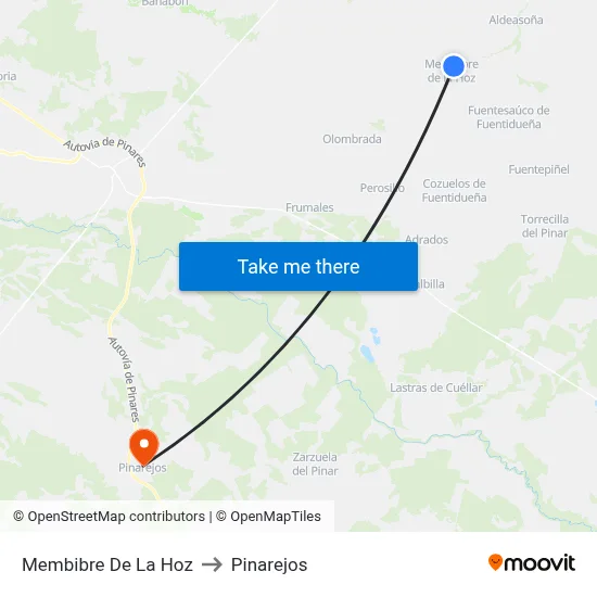 Membibre De La Hoz to Pinarejos map