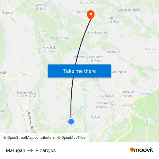 Marugán to Pinarejos map